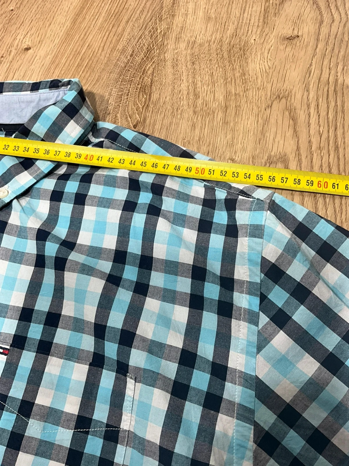 Chemise Tommy Hilfiger XL Preppy 100% Coton Vichy Bleu Ciel – photo 11